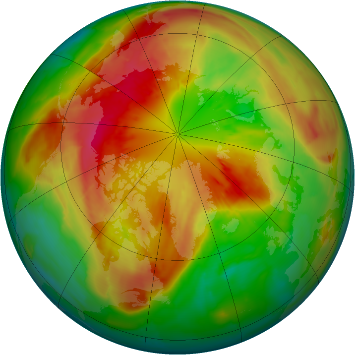 Arctic ozone map for 10 March 2012